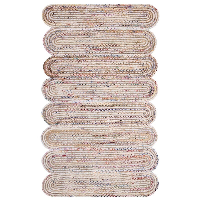 Safavieh Cape Cod 5' x 8' Hand Woven Jute Rug in Ivory and Natural