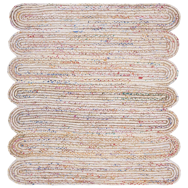 Safavieh Cape Cod 6' Square Hand Woven Jute Rug in Ivory and Natural