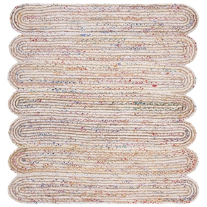 Safavieh Cape Cod 6' Square Hand Woven Jute Rug in Ivory and Natural