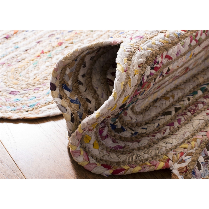 Safavieh Cape Cod 6' Square Hand Woven Jute Rug in Ivory and Natural