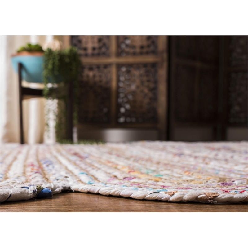 Safavieh Cape Cod 6' Square Hand Woven Jute Rug in Ivory and Natural