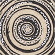 Safavieh Cape Cod 4' Round Hand Woven Jute Rug in Black and Ivory