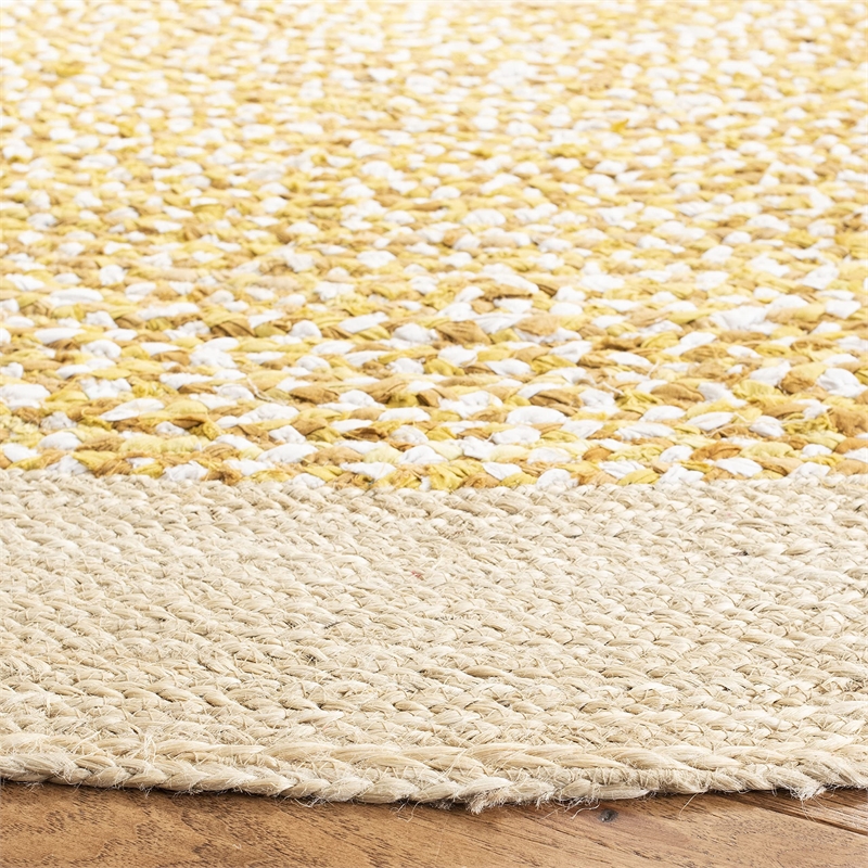 Safavieh Cape Cod 5' Round Hand Woven Jute Rug in Gold and Natural
