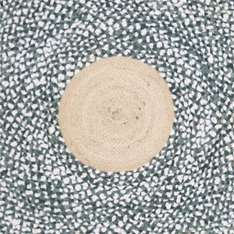 Safavieh Cape Cod 3' Round Hand Woven Jute Rug in Blue and Natural