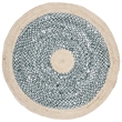 Safavieh Cape Cod 4' Round Hand Woven Jute Rug in Blue and Natural