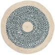 Safavieh Cape Cod 5' Round Hand Woven Jute Rug in Blue and Natural
