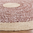 Safavieh Cape Cod 3' Round Hand Woven Jute Rug in Rust and Natural