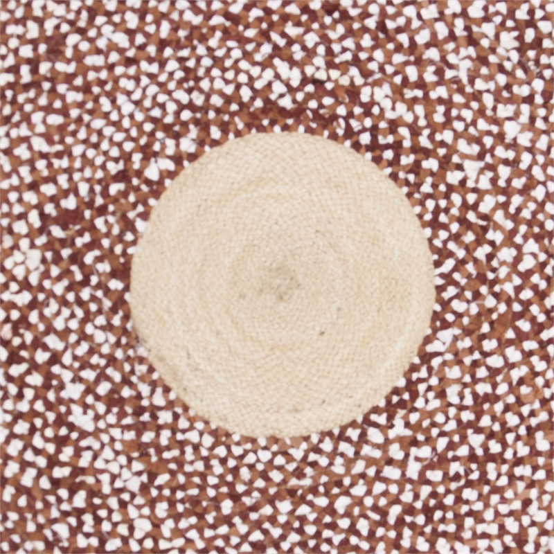 Safavieh Cape Cod 3' Round Hand Woven Jute Rug in Rust and Natural