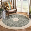 Safavieh Cape Cod 6' Round Hand Woven Jute Rug in Green and Natural