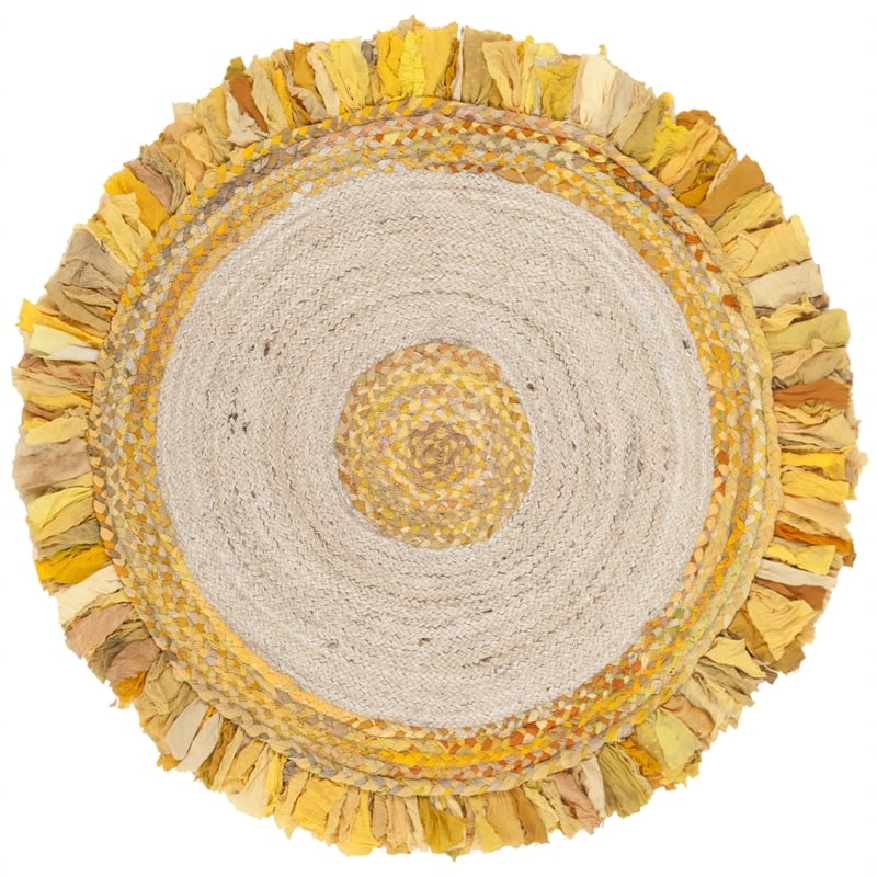 Safavieh Cape Cod 3' Round Hand Woven Jute Rug in Gold and Natural