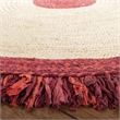 Safavieh Cape Cod 4' Round Hand Woven Jute Rug in Red and Natural