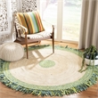 Safavieh Cape Cod 3' Round Hand Woven Jute Rug in Green and Natural
