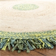 Safavieh Cape Cod 4' Round Hand Woven Jute Rug in Green and Natural