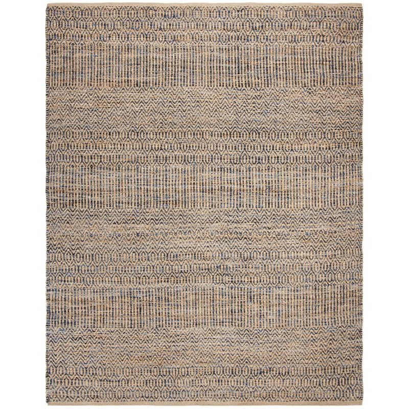 Safavieh Cape Cod 6' x 9' Hand Woven Jute Rug in Navy and Natural