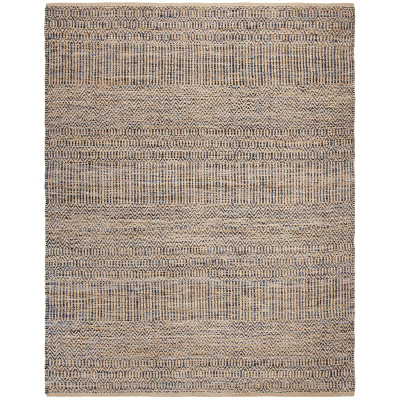 Safavieh Cape Cod 8' x 10' Hand Woven Jute Rug in Navy and Natural