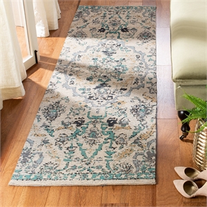 Safavieh Classic Vintage 2'3&quot x 8' Runner Rug in Gray and Turquoise