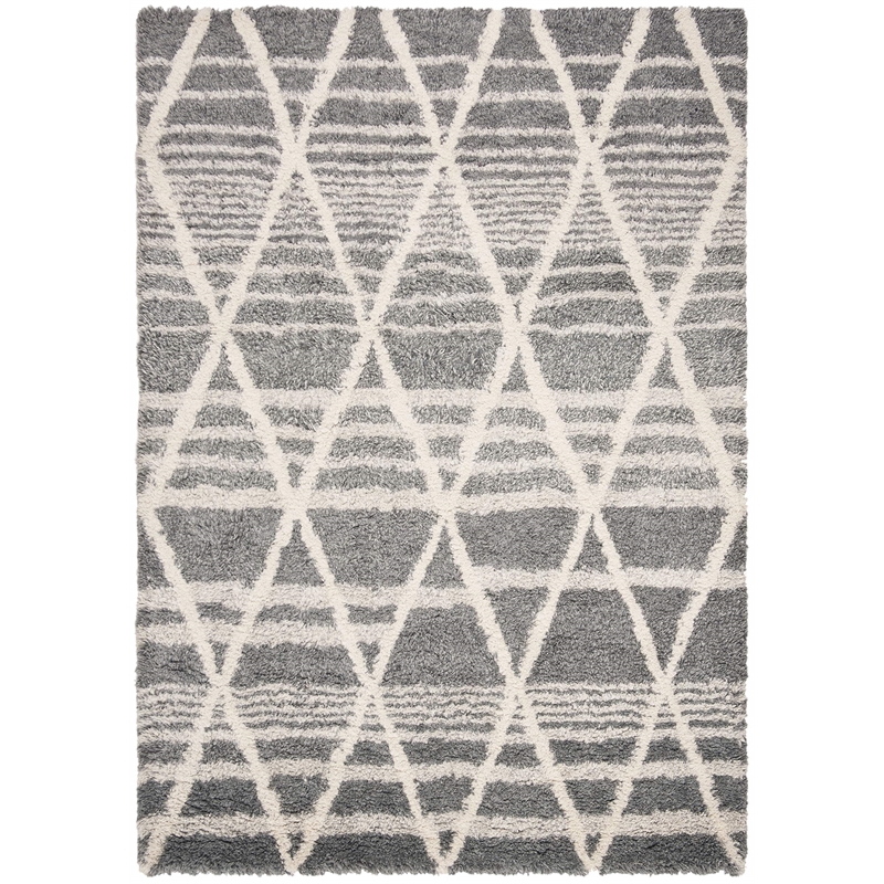Safavieh Casablanca 5' x 8' Hand Tufted Wool Rug in Gray and Ivory