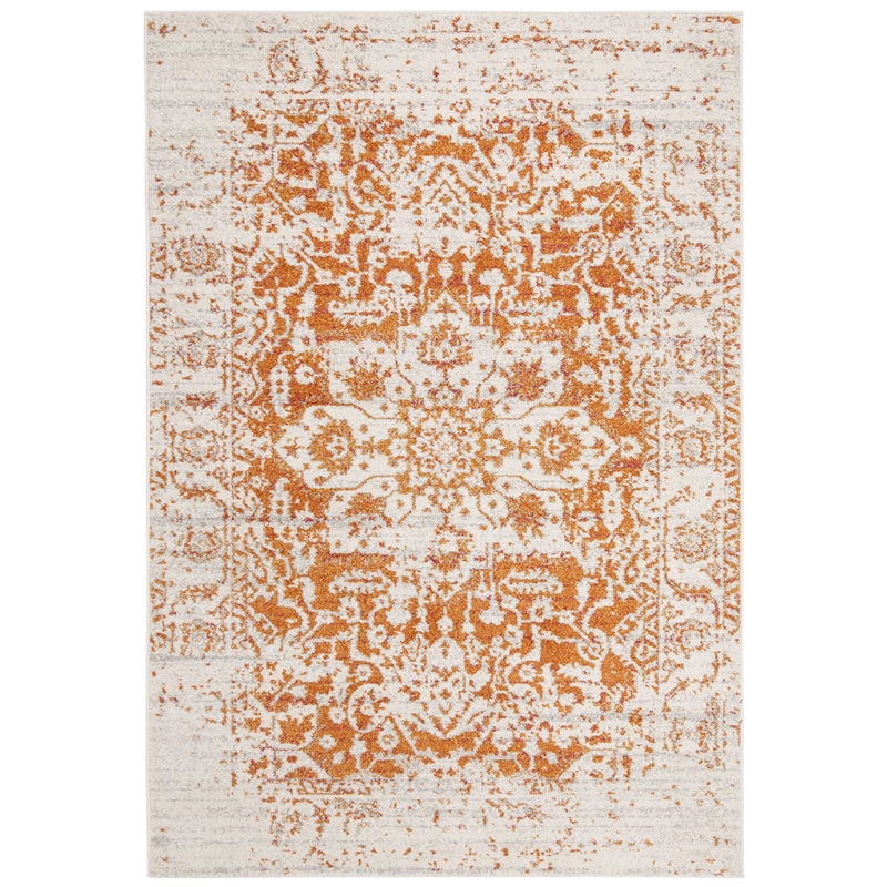 Safavieh Madison 4' x 6' Rug in Orange and Ivory
