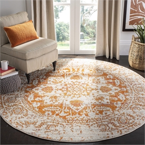 Safavieh Madison 6'7&quot Round Rug in Orange and Ivory