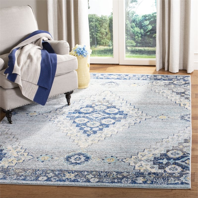 Safavieh Madison 9' x 12' Rug in Blue and Cream