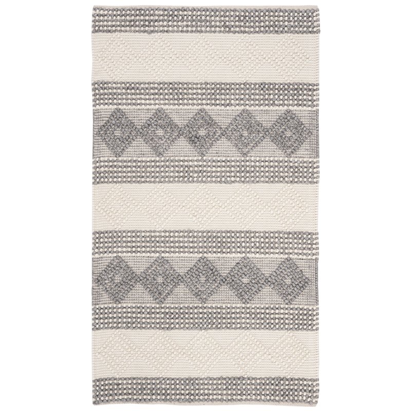 Safavieh Natura 2' x 3' Hand Woven Wool Rug in Gray and Ivory