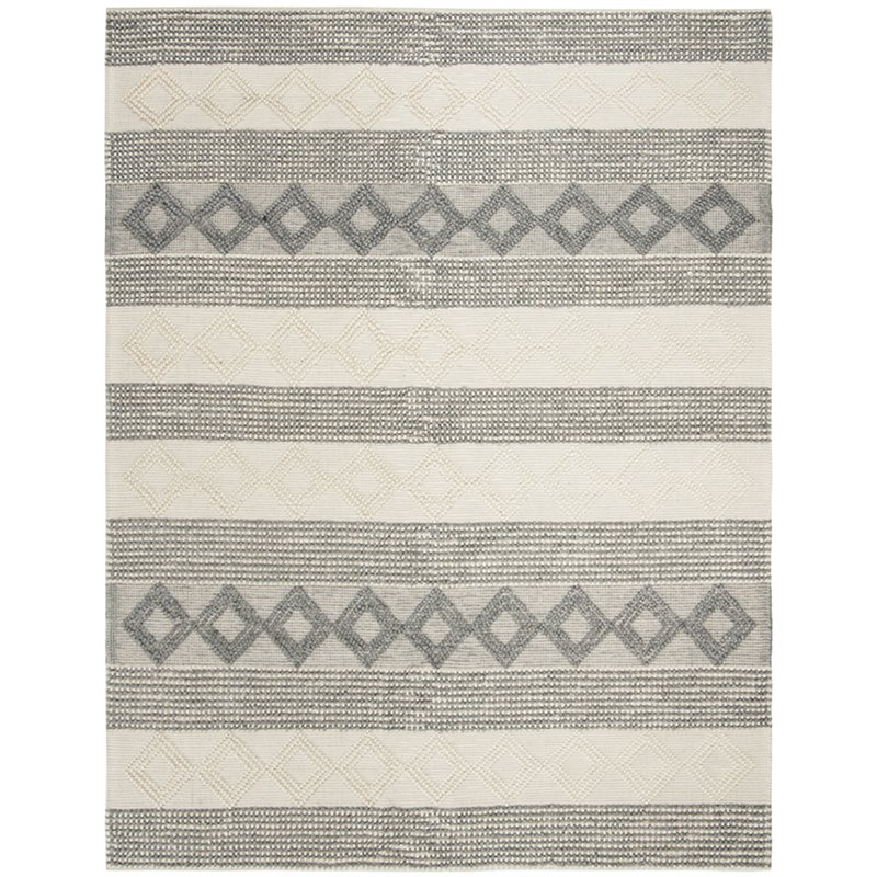 Safavieh Natura 9' x 12' Hand Woven Wool Rug in Gray and Ivory