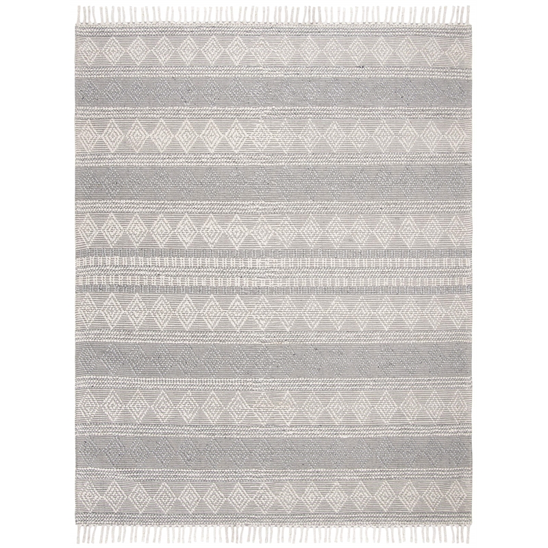 Safavieh Natura 8' x 10' Hand Woven Wool Rug in Silver and Ivory