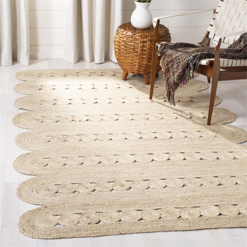 Safavieh Natural Fiber 6' x 9' Hand Woven Jute Rug in Ivory