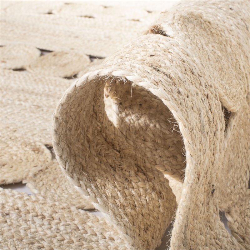 Safavieh Natural Fiber 6' Square Hand Woven Jute Rug in Ivory