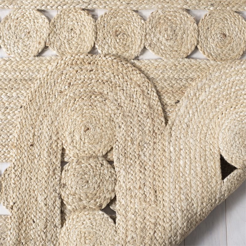Safavieh Natural Fiber 6' Square Hand Woven Jute Rug in Ivory