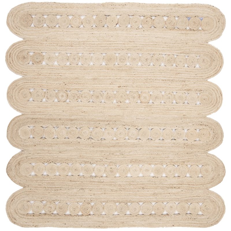 Safavieh Natural Fiber 6' Square Hand Woven Jute Rug in Ivory
