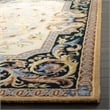 Safavieh Savonnerie 6' Square Hand Tufted Wool Rug in Ivory and Black