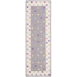 Safavieh 2'6&quot x 8' Hand Tufted Wool Runner Rug in Gray and Ivory