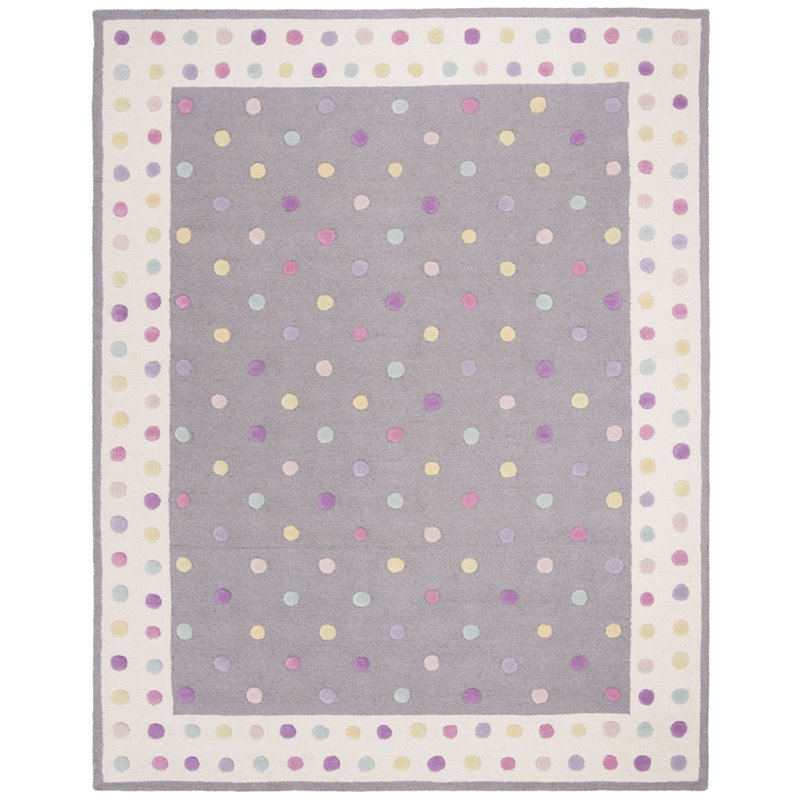 Safavieh 8' x 10' Hand Tufted Wool Rug in Gray and Ivory