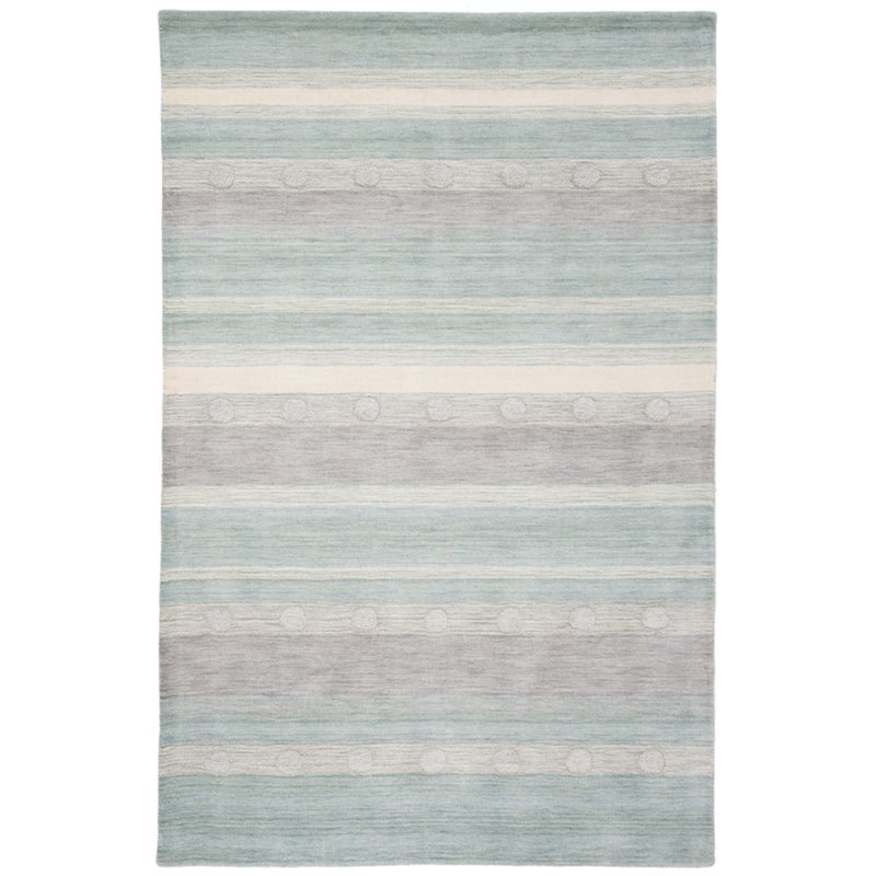 Safavieh 5' x 8' Hand Loomed Wool Rug in Aqua and Ivory