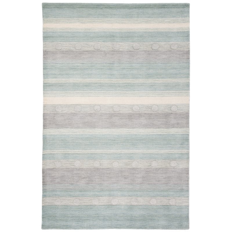 Safavieh 8' x 10' Hand Loomed Wool Rug in Aqua and Ivory