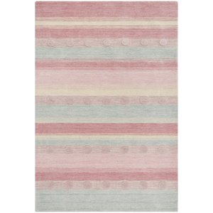 Safavieh 4' x 6' Hand Loomed Wool Rug in Light Blue and Pink