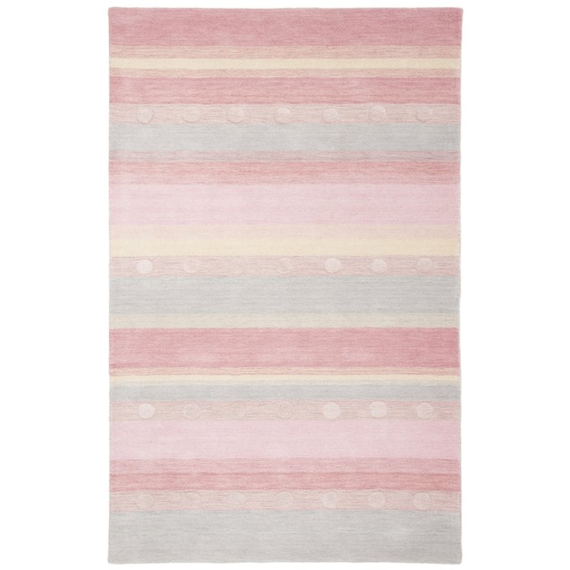 Safavieh 6' x 9' Hand Loomed Wool Rug in Light Blue and Pink