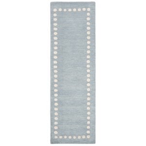 Safavieh 2'6&quot x 8' Hand Loomed Wool Runner Rug in Blue and Ivory