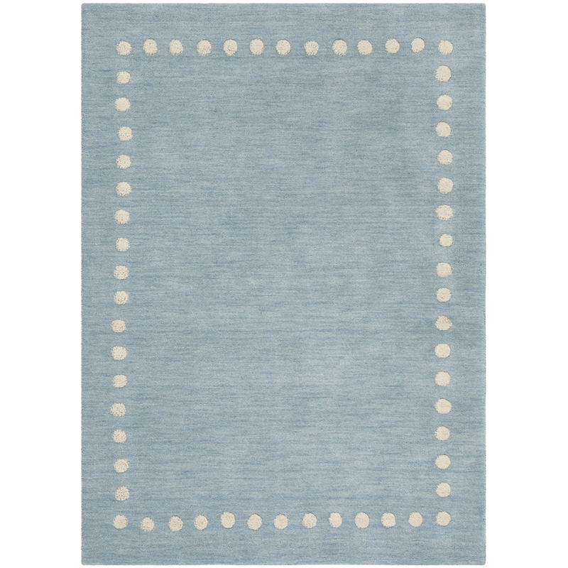 Safavieh 4' x 6' Hand Loomed Wool Rug in Blue and Ivory