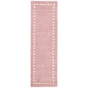 Safavieh 2'6&quot x 8' Hand Loomed Wool Runner Rug in Pink and Ivory