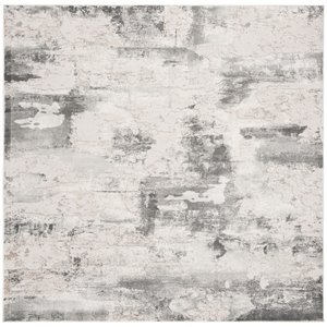 Safavieh Vogue 6'-7&quot X 6'-7&quot Square Polyester Power Loomed Rug in Beige/Charcoal