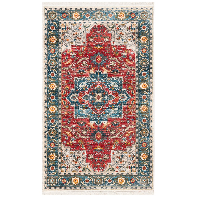 Safavieh Vintage 3' x 5' Rug in Red and Blue