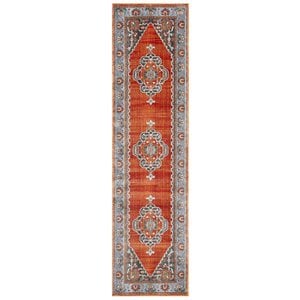 Safavieh Vintage 2'2&quot x 12' Runner Rug in Rust and Blue