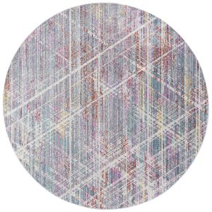 Safavieh Windsor 6' Round Rug in Ivory and Aqua