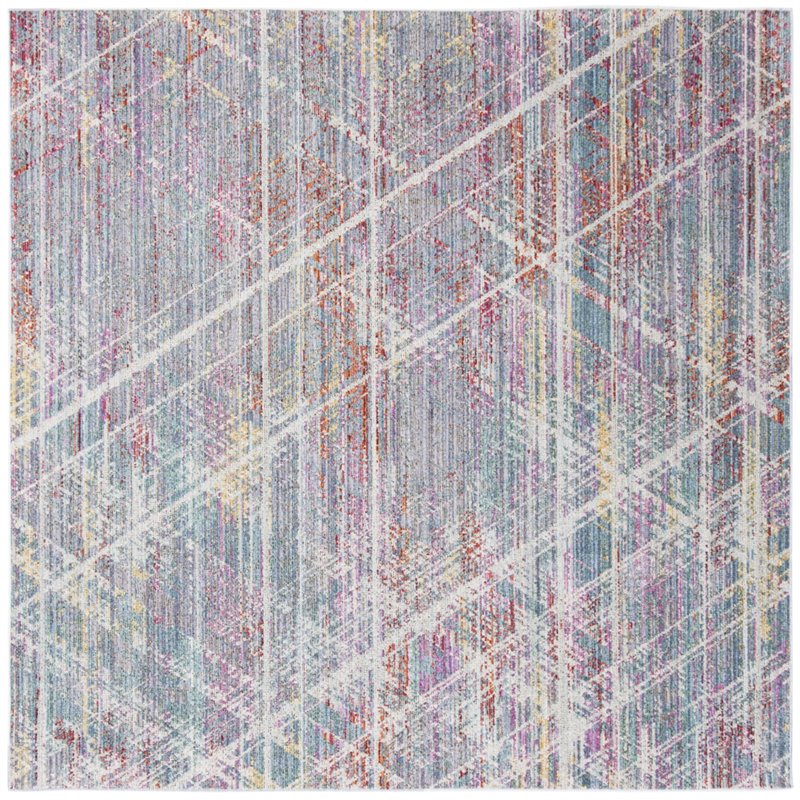 Safavieh Windsor 6' Square Rug in Ivory and Aqua