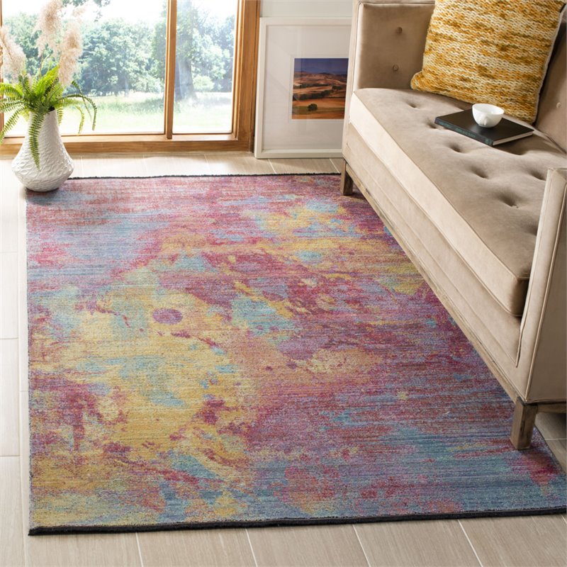 Safavieh Windsor 9' x 13' Rug in Fuchsia and Turquoise