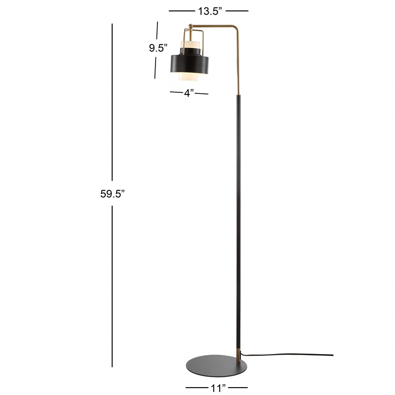 Safavieh Brendon Floor Lamp in Black and Brass