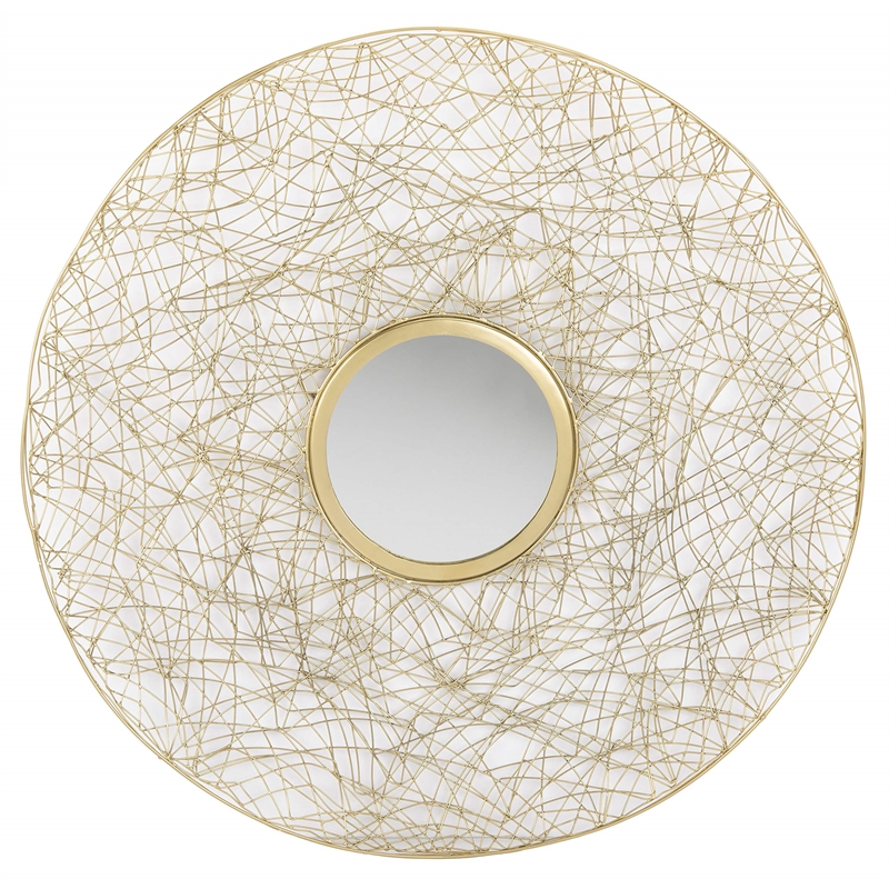 Safavieh Harner Decorative Mirror in Shiny Brass