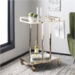 Safavieh Capri 2 Tier Glass Bar Cart in Gold